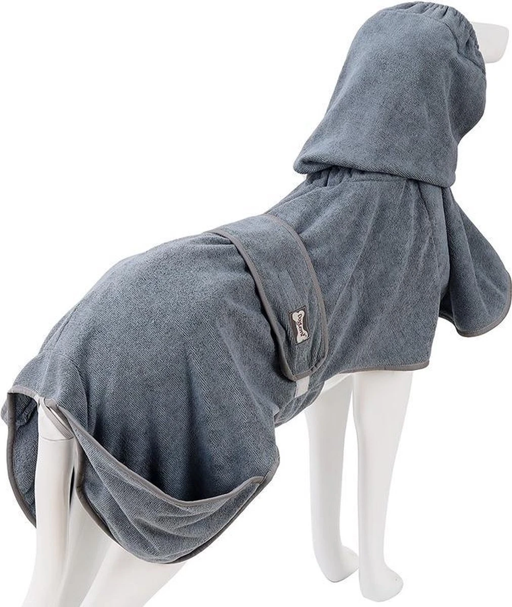 Super Absorberende Honden Badjas Grijs Maat L - Afbeelding 7