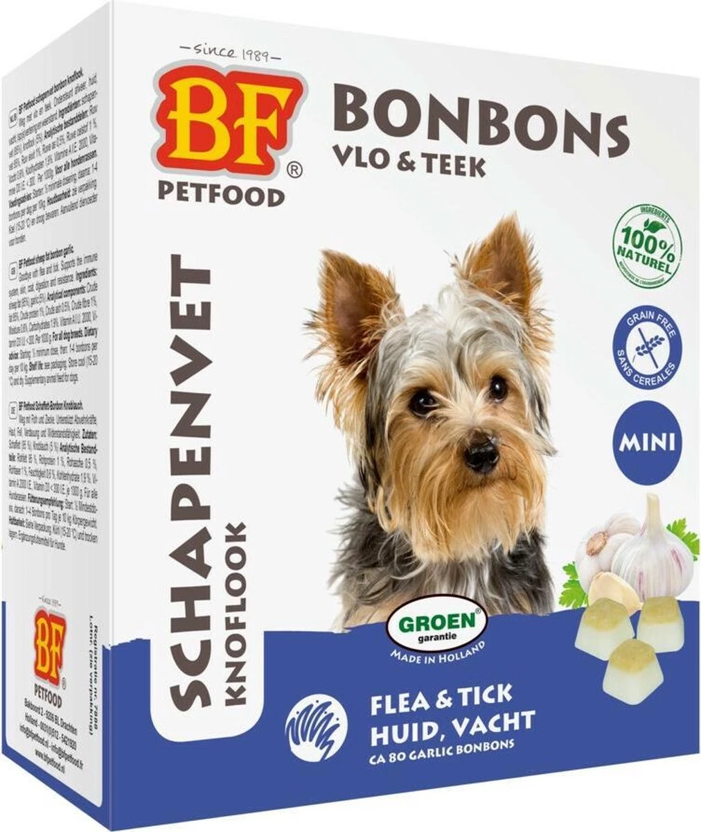 Biofood Schapenvet Mini Bonbons - Knoflook - 80 Stuks - Afbeelding 2