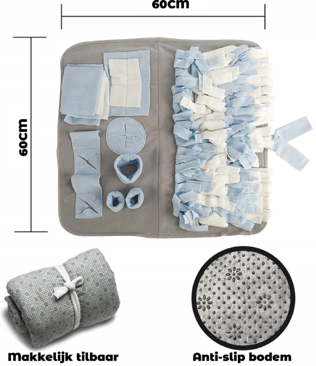 Snuffelmat - Snuffelmat Hond - Denkspelletjes Voor Honden - GRATIS 2 Trektouwen - Snuffelmatten - Snuffelmat Voor Honden - Afbeelding 5