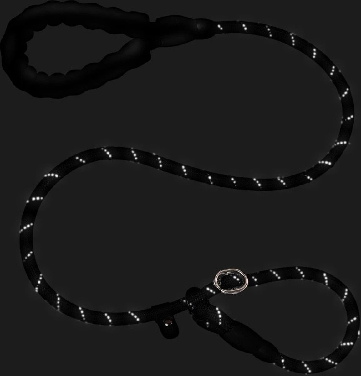 Nixnix - Honden Riem - 1,7cm - Zwart - 1,2cm Dik - Sliplijn - Nylon - Hondenriem - Verstelbaar - Jachtlijn Met Stop - Leiband - Afbeelding 6