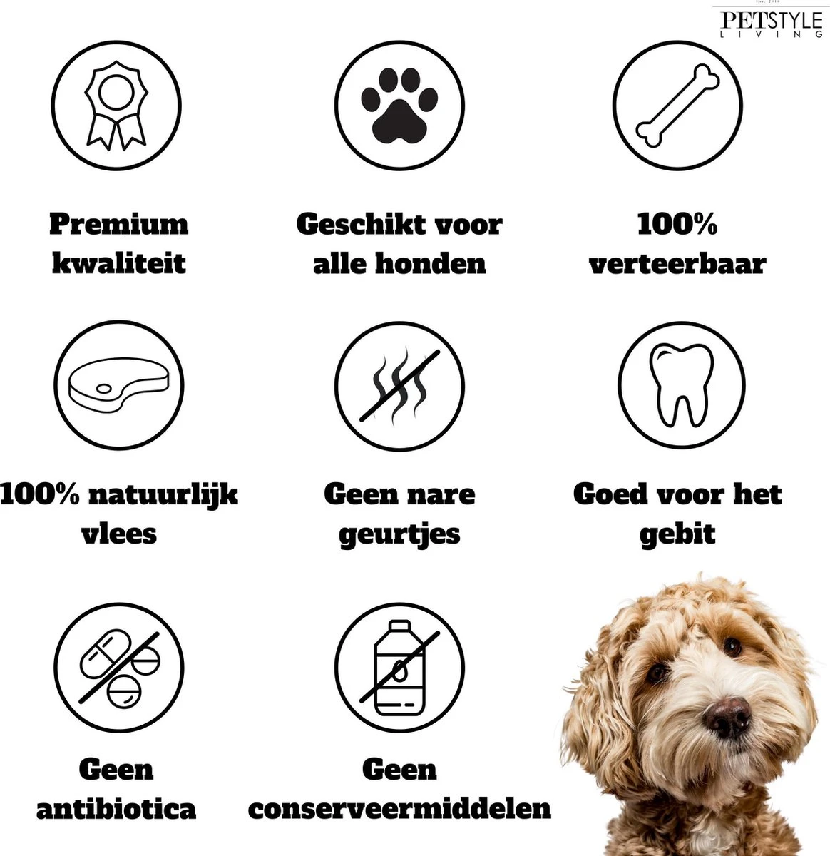 Petstyleliving Geknoopt Bot Met Kip 20-21cm - 6 Stuks - Hersluitbaar - Hondensnacks - Afbeelding 3