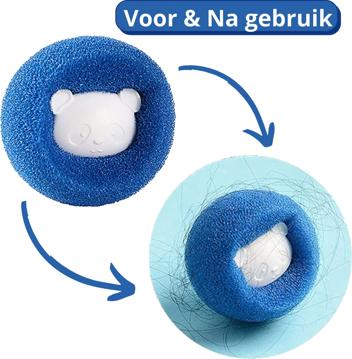 Merkloos Wasdrogerbollen - Haarverwijderaar Huisdieren - Haarvanger Wasmachine - Wasbollen - Drogerbollen - 4 Keer - Afbeelding 3