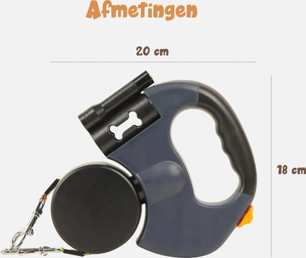 Dubbele Honden Riem – Leiband Hond – Hondenlijn – Looplijn Hond – 2 Honden – 3 Meter – Tot 12kg Per Hond – Reflecterende Lijnen – Met Zaklamp – 360° Draaien – Verstelbaar - Navy Blauw - Afbeelding 8