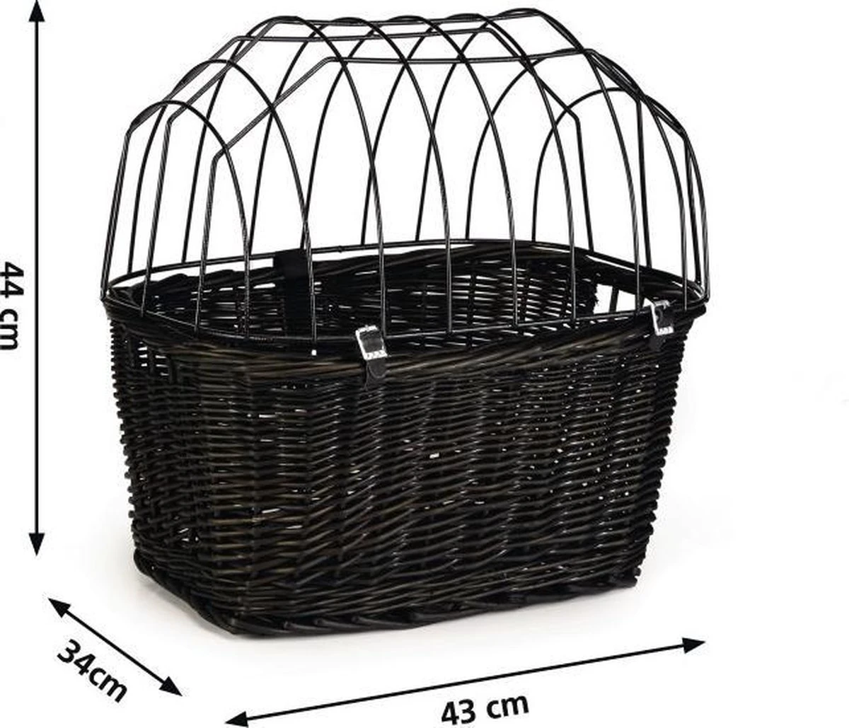 Beeztees - Fietsmand+Draadkap - Zwart - 43x34x44 Cm - Afbeelding 3