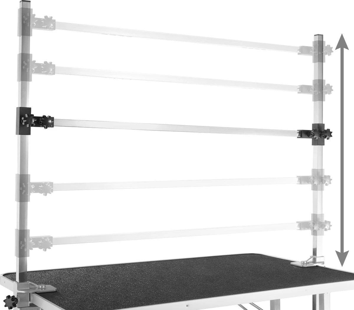 Tectake - Honden Trimtafel Met Twee Lussen - Zwart/zilver- 402893 - Afbeelding 11