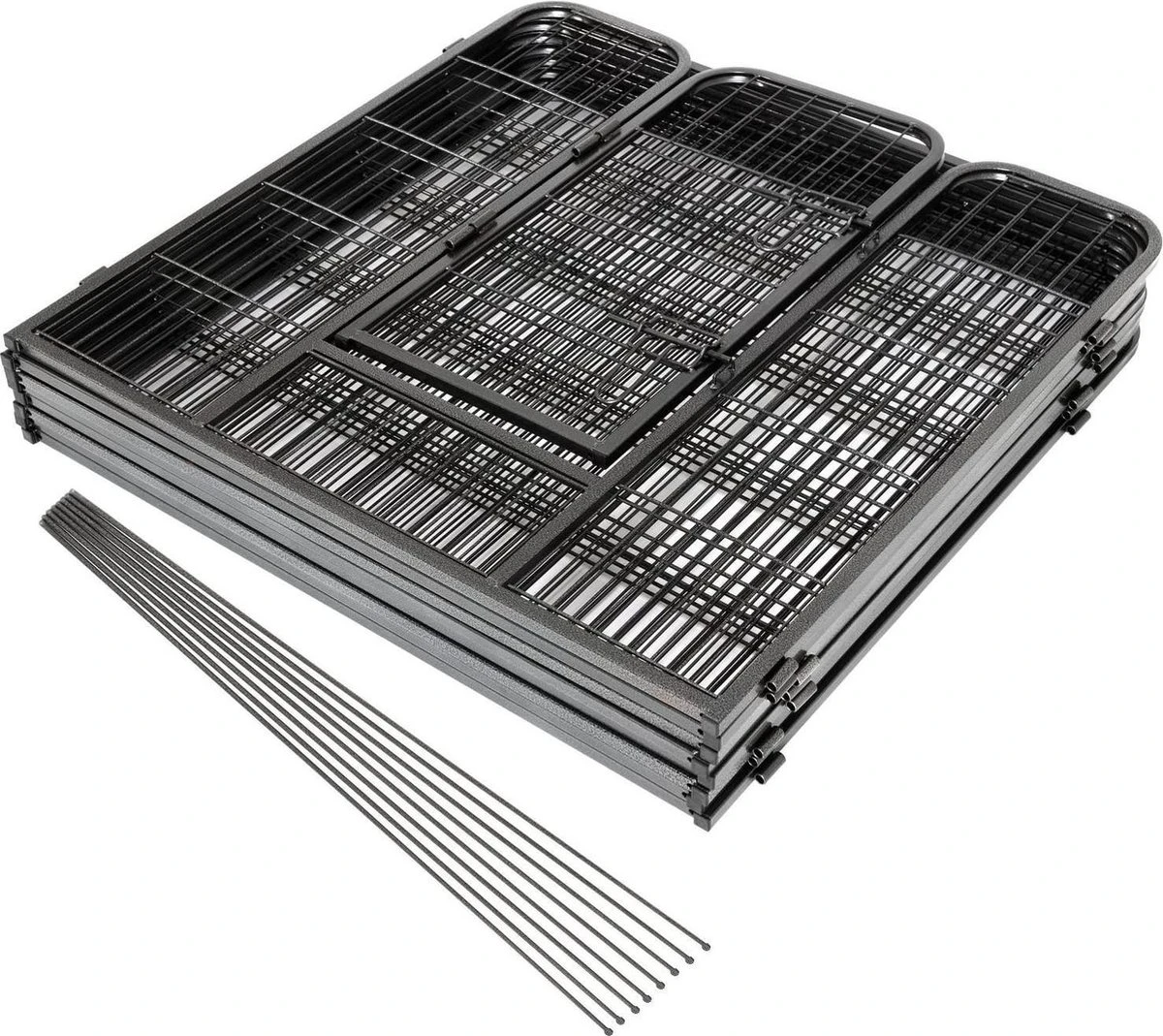 Merkloos Premium Puppyren - 80 Cm Hoog - 640 Cm Omtrek - Hondenren - Hondenhok - Grijs Hamerslag - Afbeelding 4