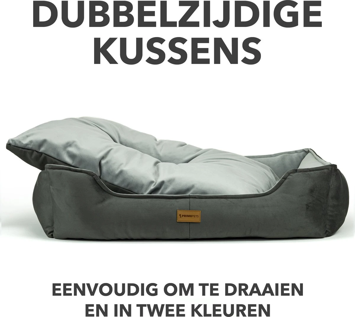 Primeplus Grote Hondenmand XL - Grijs - 100x80x20 CM - Orthopedische Hondenmanden - Hondenkussen - Afbeelding 6