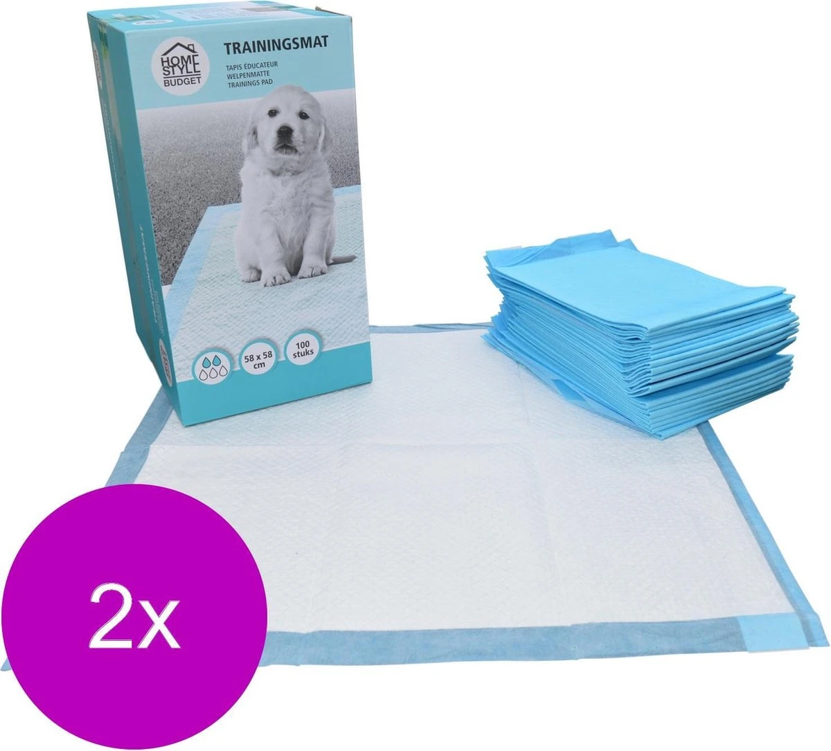 Homestyle Budget Trainingsmat - Zindelijkstraining - 2 X 100 Stuks 58x58 Cm