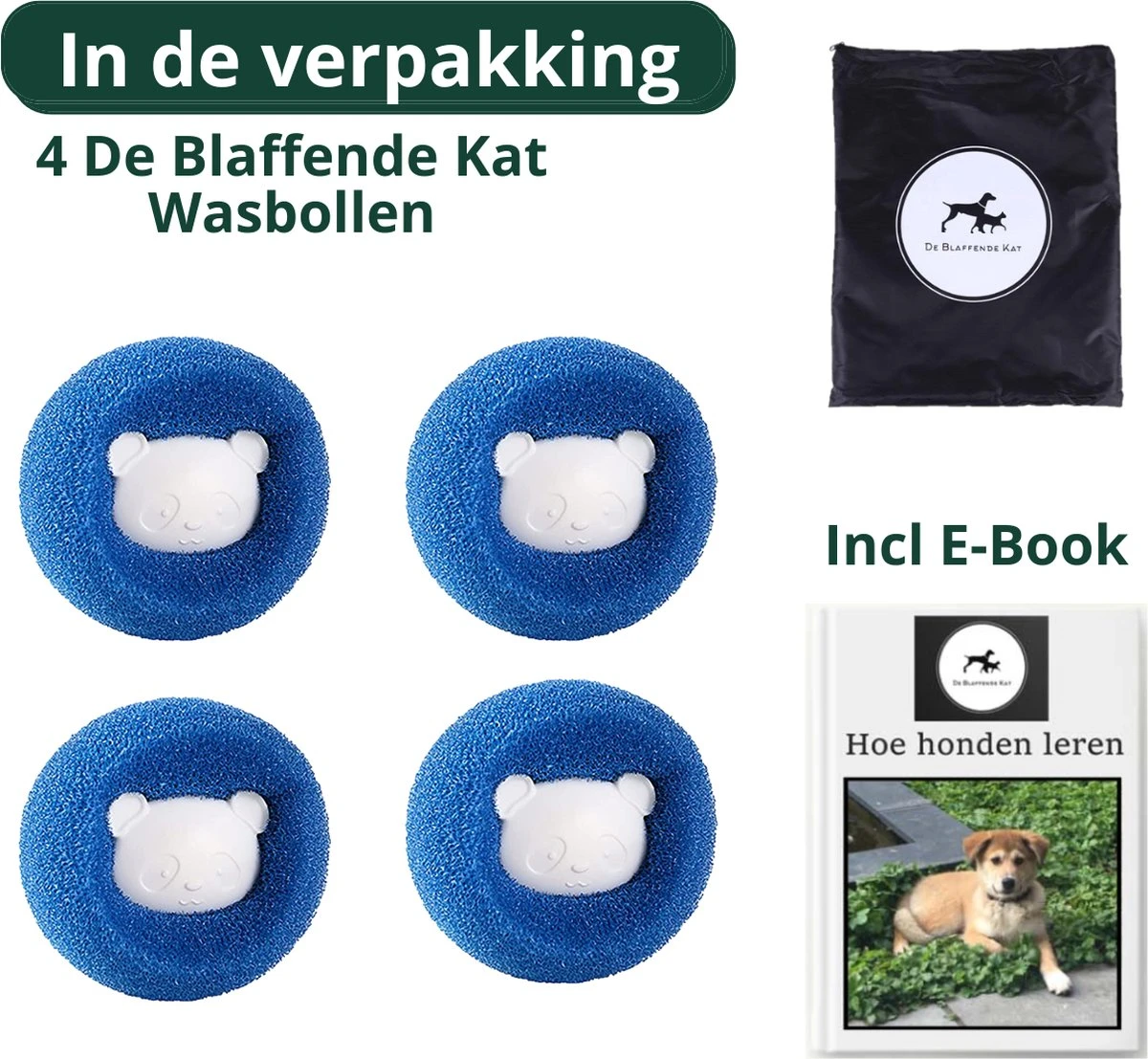 De Blaffende Kat Wasdrogerbollen - Droger Ballen - Huisdier Haarverwijderaar - 4 Wasbollen Voor Wasmachine En Droger - Afbeelding 7