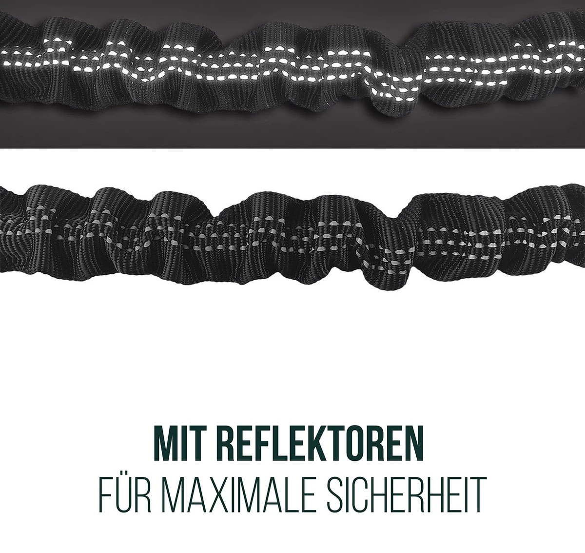 Happilax Joggingriem Voor Honden, Elastische En Reflecterende Hondenriem Voor Joggen Met Buikband, 100-160 Cm - Afbeelding 3