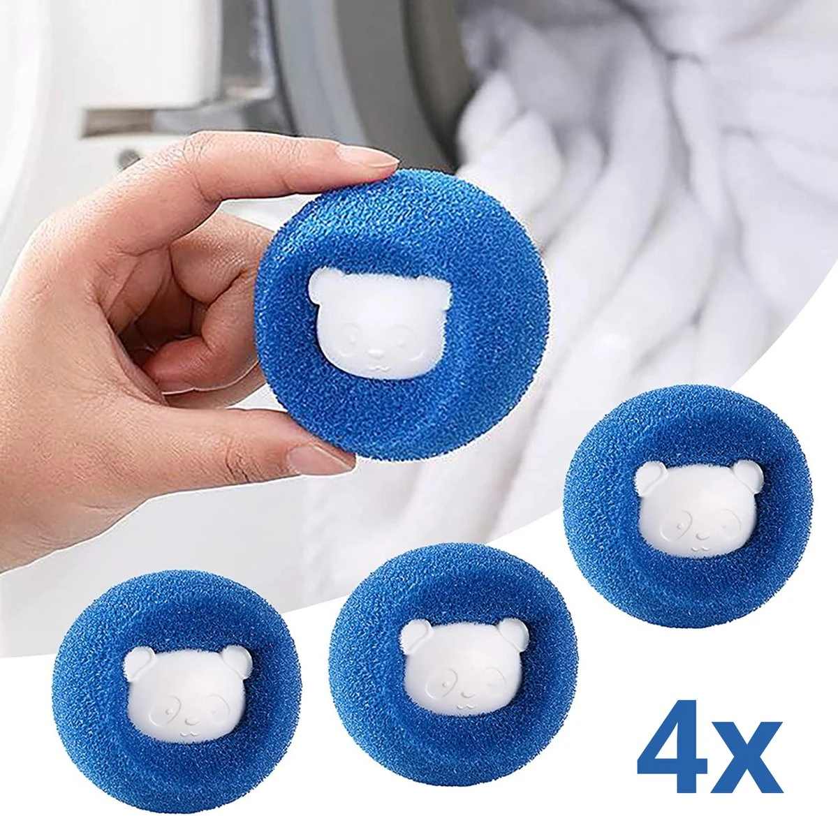 Merkloos Wasdrogerbollen - Haarverwijderaar Huisdieren - Haarvanger Wasmachine - Wasbollen - Drogerbollen - 4 Keer