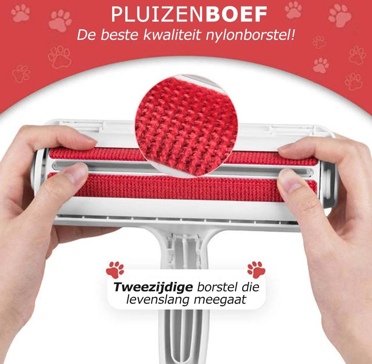PluizenBOEF® Huisdierhaar Verwijderaar - Haarverwijderaar Voor Huisdieren - Hondenhaar - Kattenhaar - Pluizenborstel - Afbeelding 4