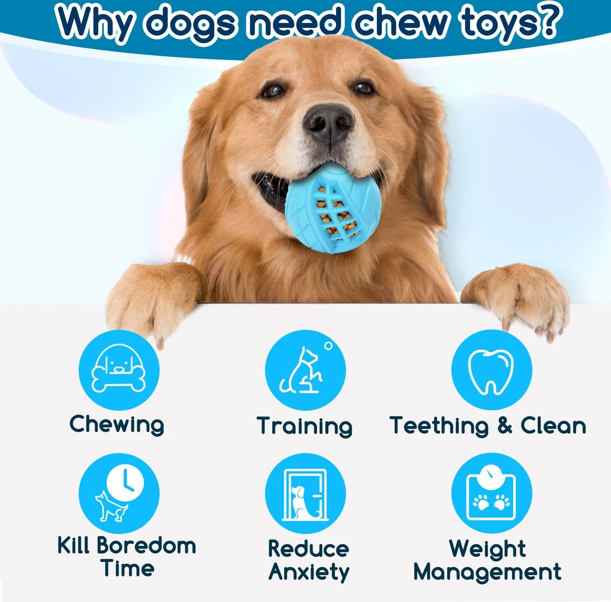 Nobleza Honden Speelgoed - Hondenspeeltjes - Hondenbal - Hondenspeelgoed - Honden Bal - Snackbal Hond - Kauwspeelgoed - Blauw - 8 Cm - Afbeelding 7