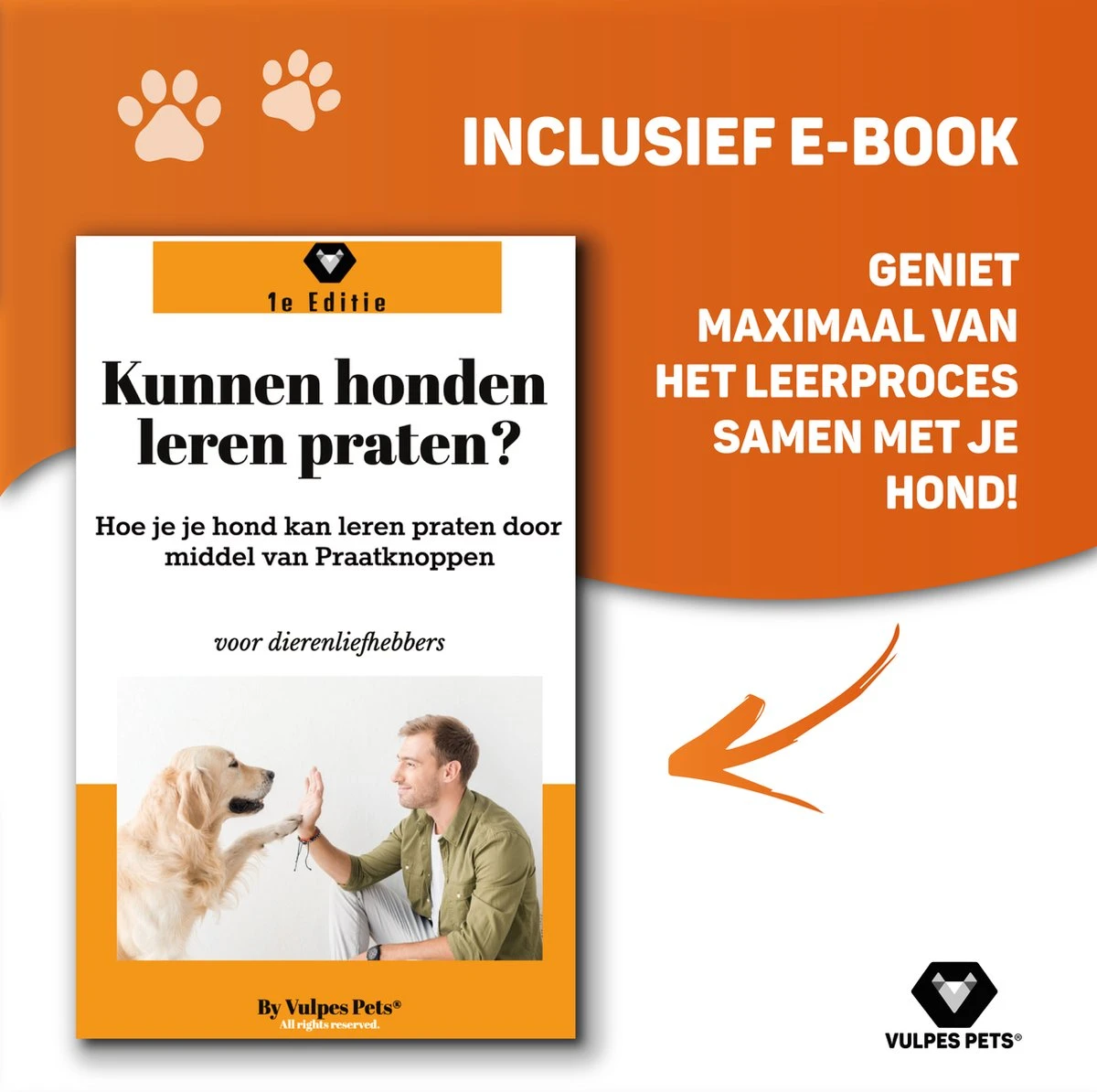 Vulpes Pets® PRO Praatknop Voor Honden Met Speelmat - Dogbuttons - Laat Uw Huisdier Spreken - Hondenspeelgoed - Honden Training - Inclusief E-Book En Speelmat - Afbeelding 5