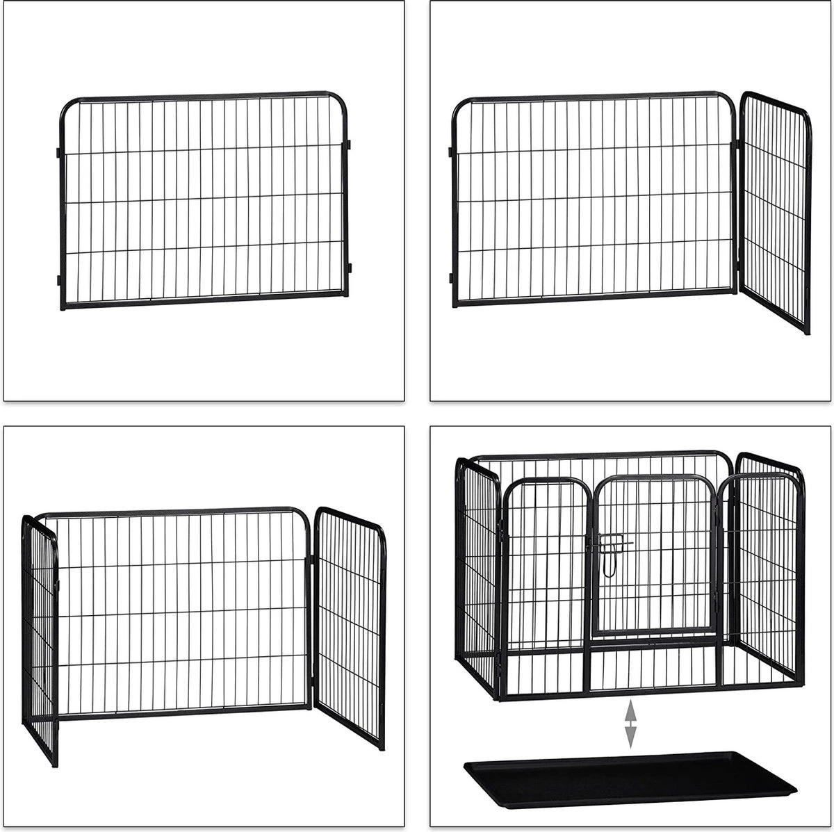 MaxxPet Puppyren - Hondenbench - Puppykennel - Hondenren - 125 X 78 X 80 Cm - Zwart - Afbeelding 10