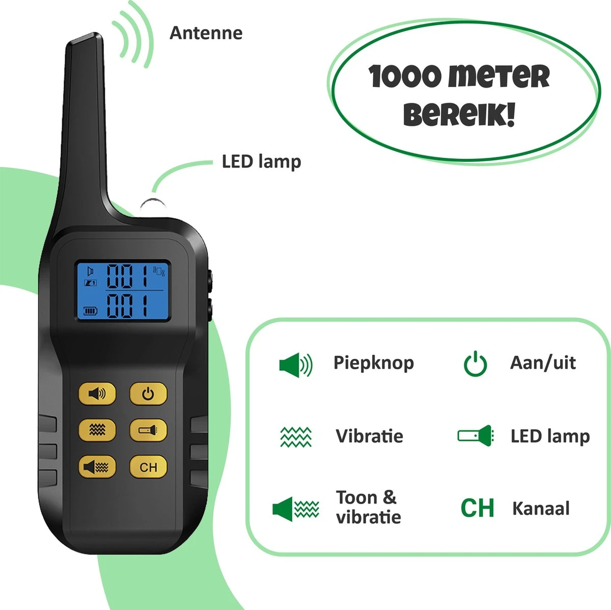 Anti Blafband Met Afstandsbediening - Blafband Voor Honden - Anti Blaf Apparaat Zonder Schok - Twee In Een Trainingshalsband - Afbeelding 5