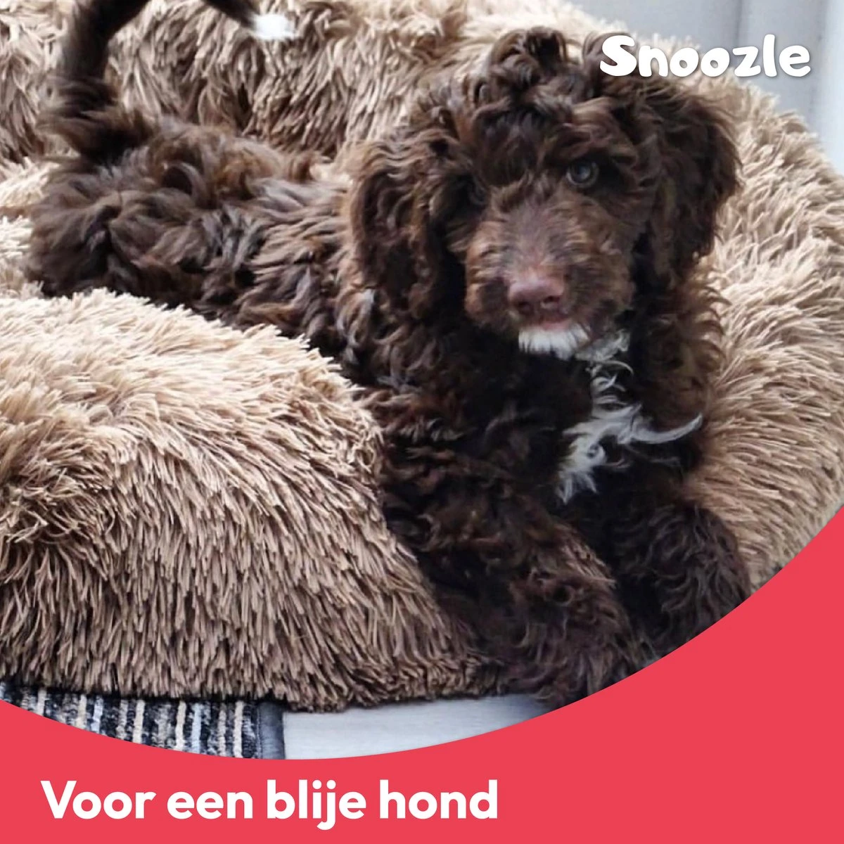 Snoozle Donut Hondenmand - Zacht En Luxe Hondenkussen - Wasbaar - Fluffy - Hondenmanden - 60cm - Grijs - Afbeelding 9