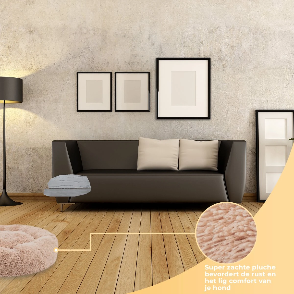 Coooper Donut Hondenmand - Fluffy Hondenmand - 100 Cm - XXL - Wasbaar - Pluche - Afbeelding 2