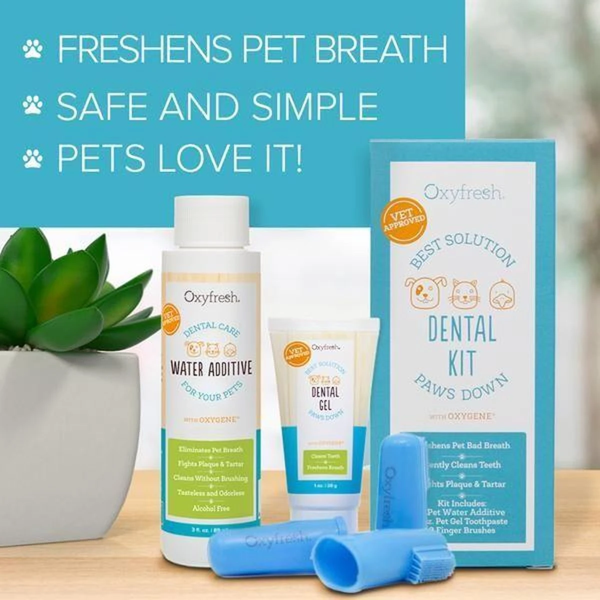 OxyFresh Pet Dental Kit - Tegen Slechte Adem En Tandsteen Bij Honden En Katten - Afbeelding 2