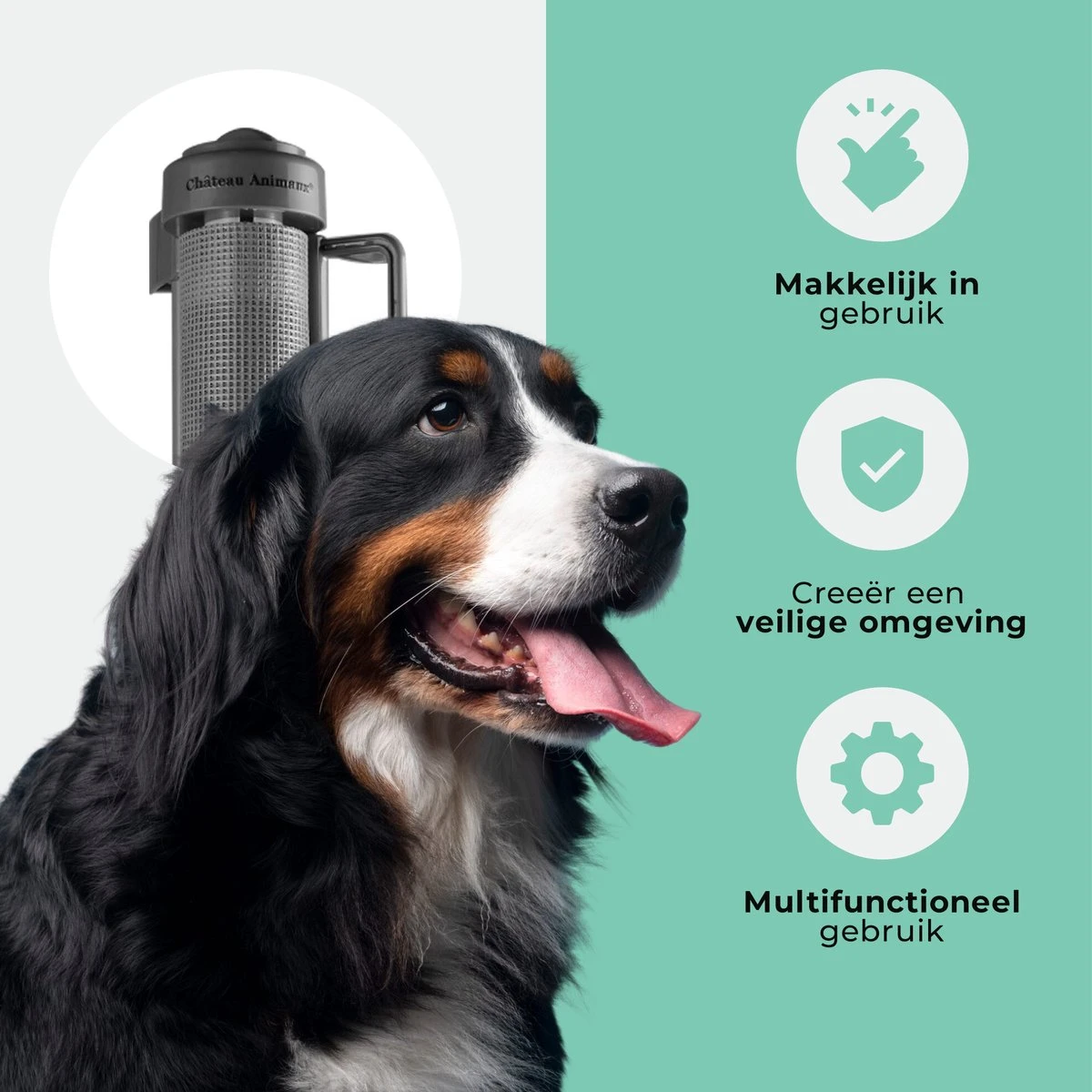 Château Animaux® - Tot 180cm Breed Traphekje Oprolbaar Hond - Stijlvolle Oplossing - Dieren Hek - Honden Hek - Afbeelding 3