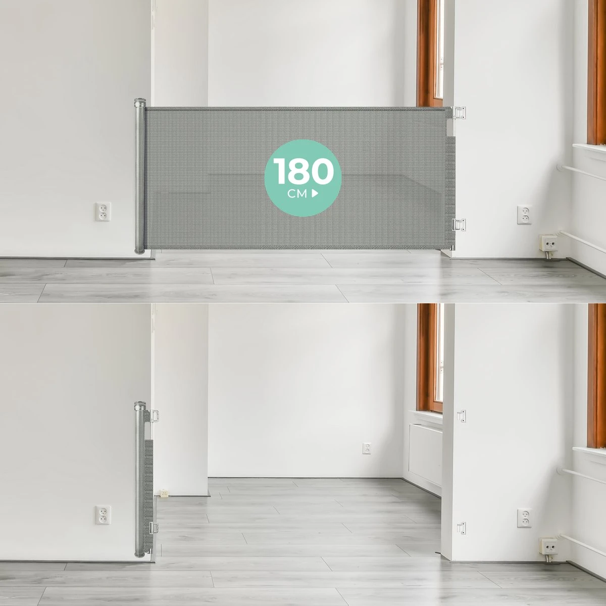 Château Animaux® - Tot 180cm Breed Traphekje Oprolbaar Hond - Stijlvolle Oplossing - Dieren Hek - Honden Hek - Afbeelding 5