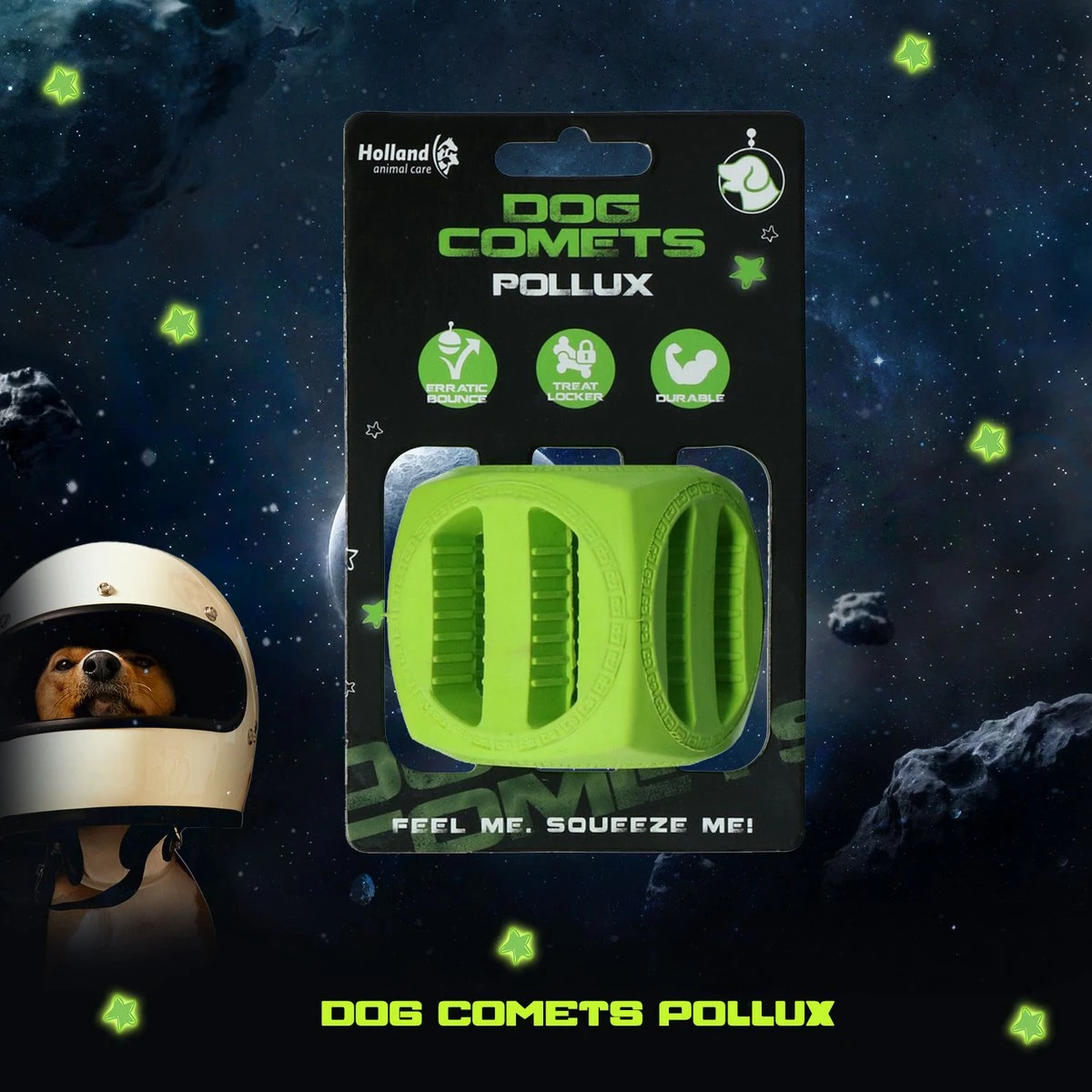 Dog Comets Pollux Duurzaam Hondenspeelgoed – Traktatiekubus Voor Honden - Extreem Sterk – Geschikt Voor Honden – Groen – 5.5x5.5cm - Afbeelding 4