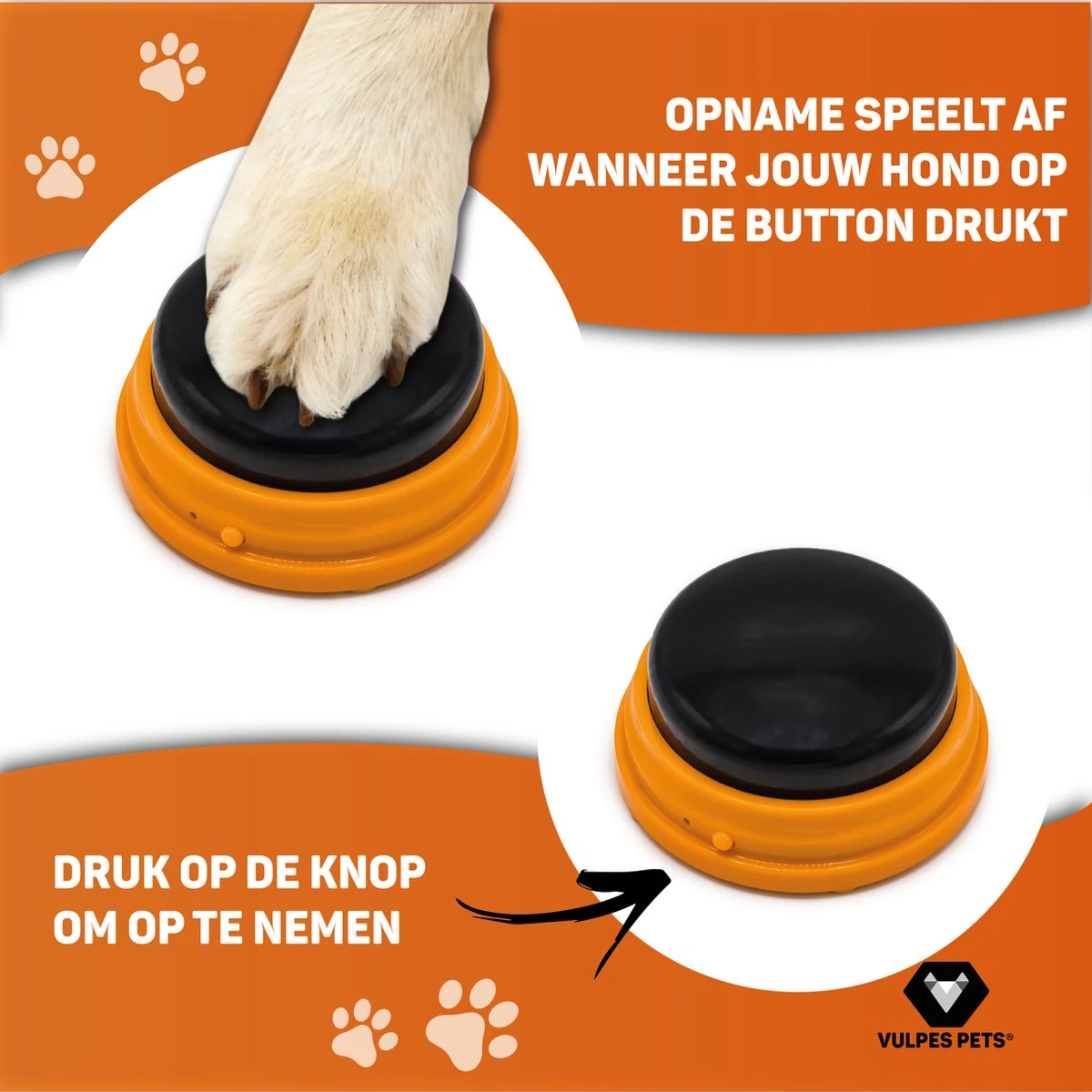 Vulpes Pets® PRO Praatknop Voor Honden Met Speelmat - Dogbuttons - Laat Uw Huisdier Spreken - Hondenspeelgoed - Honden Training - Inclusief E-Book En Speelmat - Afbeelding 3