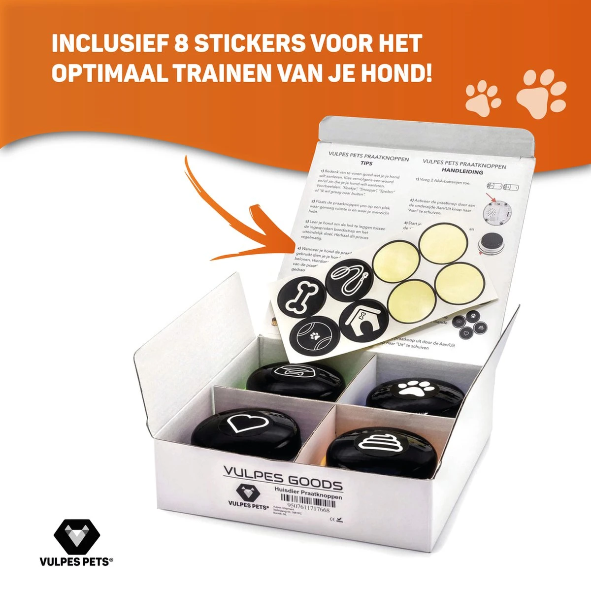 Vulpes Pets® PRO Praatknop Voor Honden Met Speelmat - Dogbuttons - Laat Uw Huisdier Spreken - Hondenspeelgoed - Honden Training - Inclusief E-Book En Speelmat - Afbeelding 4