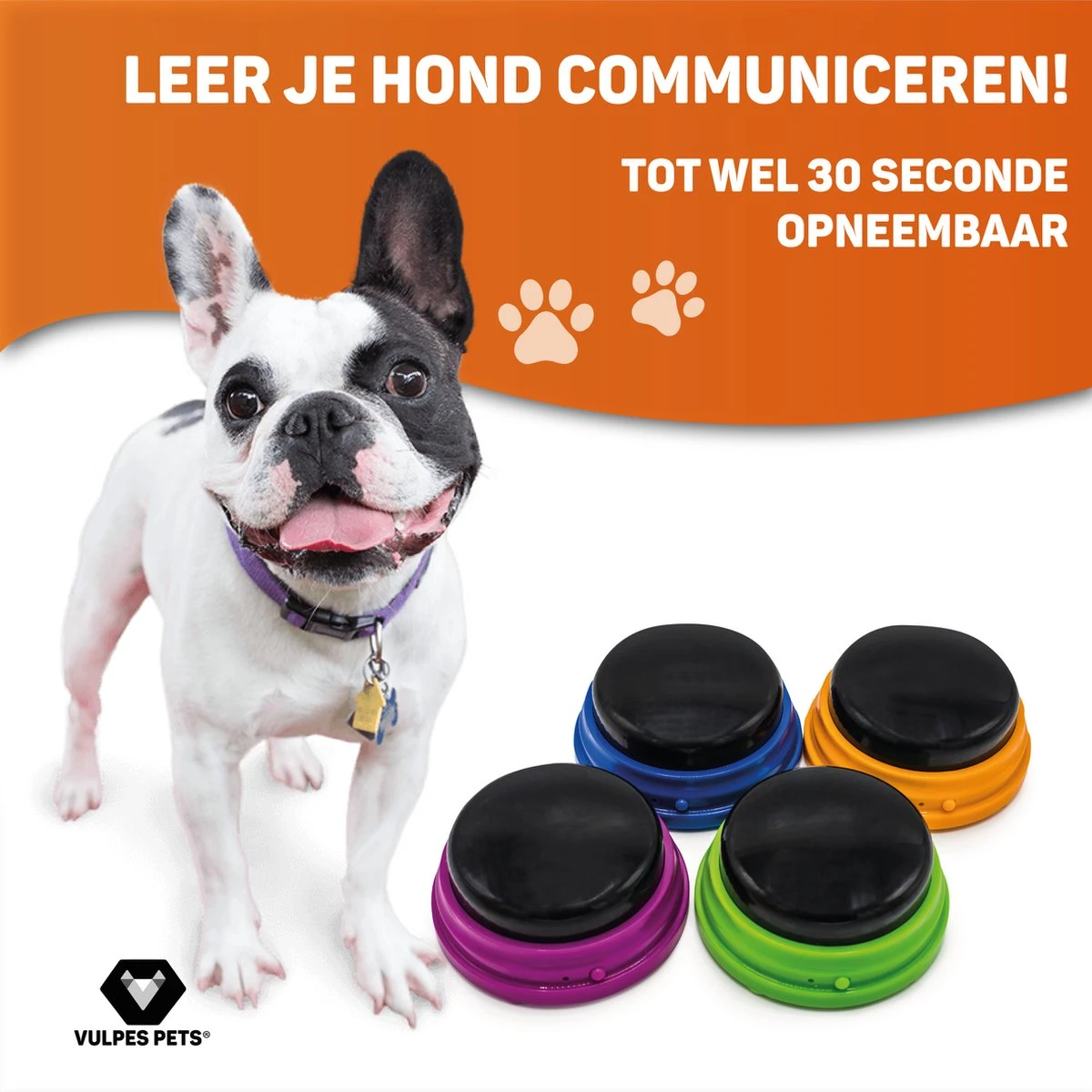 Vulpes Pets® PRO Praatknop Voor Honden Met Speelmat - Dogbuttons - Laat Uw Huisdier Spreken - Hondenspeelgoed - Honden Training - Inclusief E-Book En Speelmat - Afbeelding 7