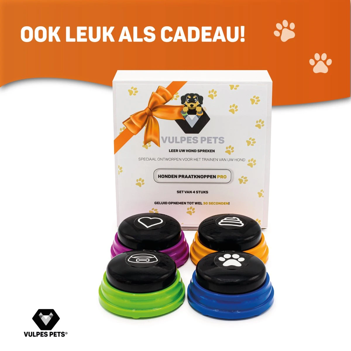 Vulpes Pets® PRO Praatknop Voor Honden Met Speelmat - Dogbuttons - Laat Uw Huisdier Spreken - Hondenspeelgoed - Honden Training - Inclusief E-Book En Speelmat - Afbeelding 10