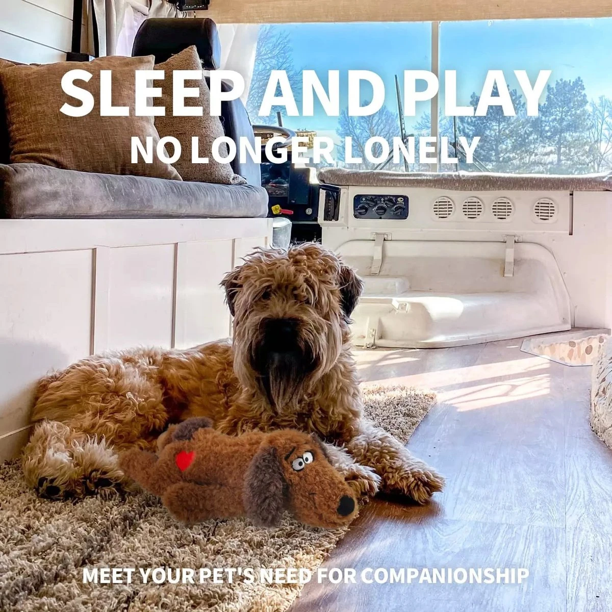 Merkloos Hondenknuffel - Puppyknuffel Met Hartslag - Knuffel Met Hartslag - Antistress Hond - Hondenspeelgoed - Afbeelding 4