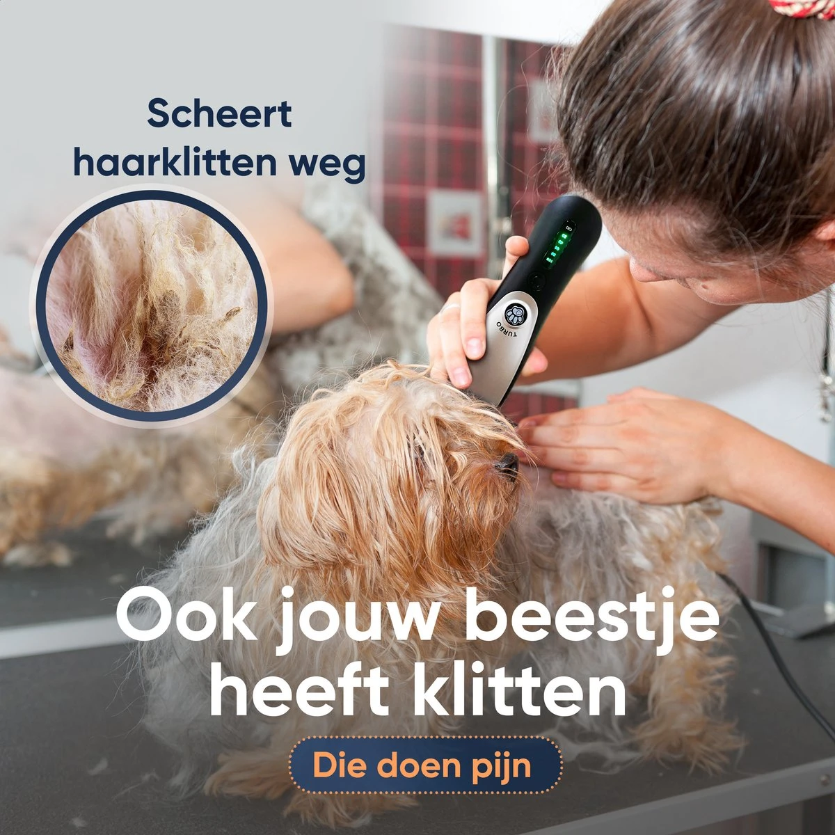 Happysnoots Hondentondeuse Draadloos Voor Dikke Vacht - Tondeuse Hond & Kat - Hondentrimmer - Professioneel Dieren Tondeuse - Afbeelding 2
