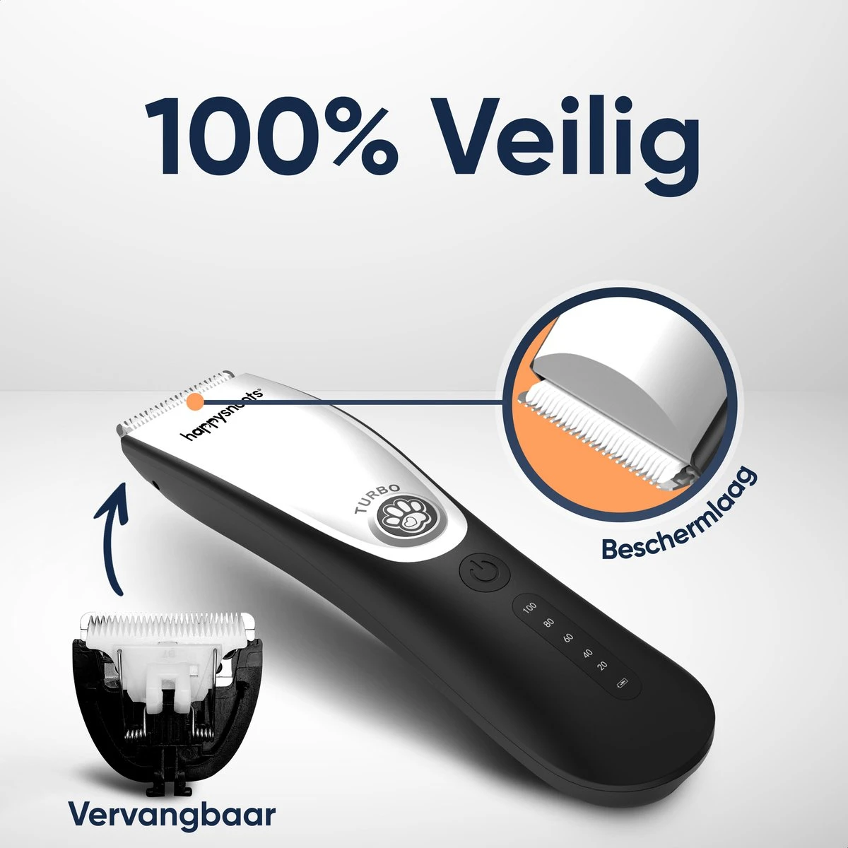 Happysnoots Hondentondeuse Draadloos Voor Dikke Vacht - Tondeuse Hond & Kat - Hondentrimmer - Professioneel Dieren Tondeuse - Afbeelding 6