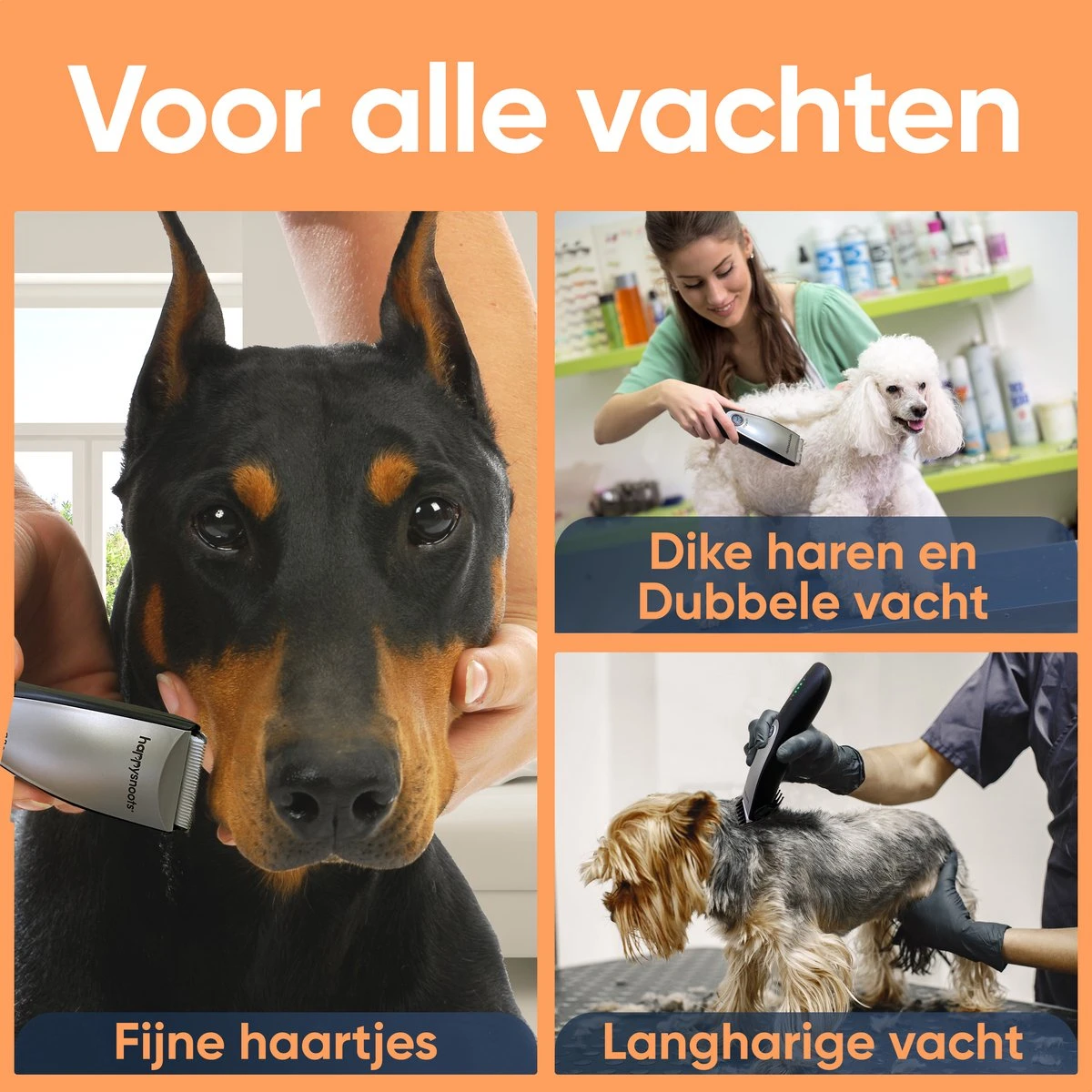 Happysnoots Hondentondeuse Draadloos Voor Dikke Vacht - Tondeuse Hond & Kat - Hondentrimmer - Professioneel Dieren Tondeuse - Afbeelding 9