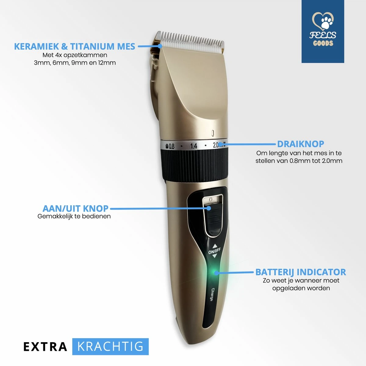 Professionele 2-in-1 Hondentondeuse Voor Dikke Vacht – Draadloze Honden Tondeuse & Hondentrimmer – Stille Tondeuse Katten & Honden Trimset - Afbeelding 3