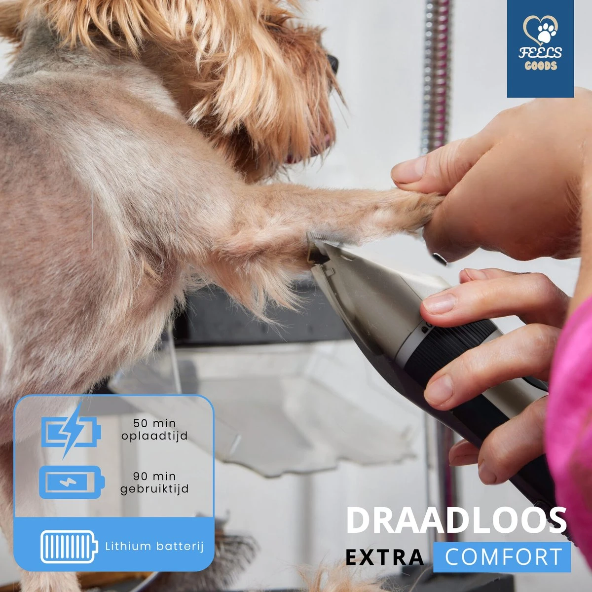 Professionele 2-in-1 Hondentondeuse Voor Dikke Vacht – Draadloze Honden Tondeuse & Hondentrimmer – Stille Tondeuse Katten & Honden Trimset - Afbeelding 4