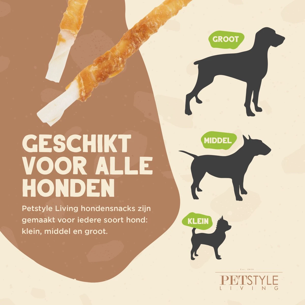 Petstyleliving Gedraaide Sticks Met Kip - Voordeelzak 100 Stuks 12,5cm - Hersluitbaar - Hondensnacks - Kauwstaaf - Afbeelding 2