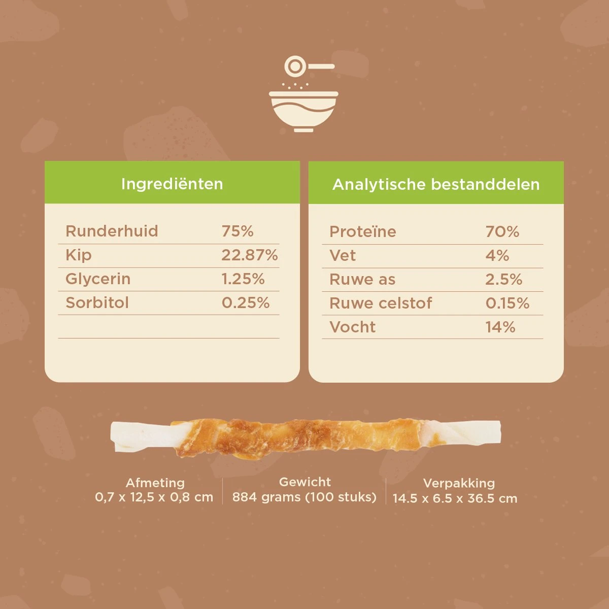 Petstyleliving Gedraaide Sticks Met Kip - Voordeelzak 100 Stuks 12,5cm - Hersluitbaar - Hondensnacks - Kauwstaaf - Afbeelding 4
