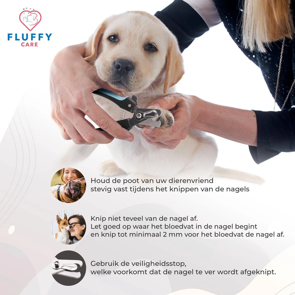 FluffyCare - Professionele Nagelschaar- Nagelschaar Hond - Nagelschaar Kat - Nagelknipper Hond En Kat - Nagelknipper Kat - Nagelknipper Hond - NagelTang Dieren - Poot Verzorging - Afbeelding 5
