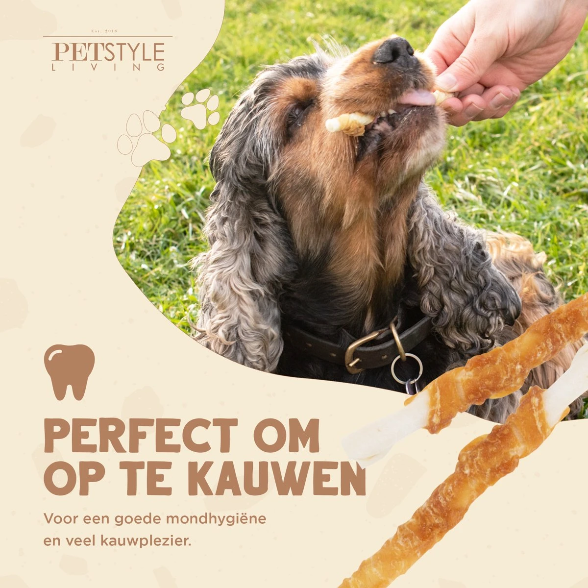 Petstyleliving Gedraaide Sticks Met Kip - Voordeelzak 100 Stuks 12,5cm - Hersluitbaar - Hondensnacks - Kauwstaaf - Afbeelding 6