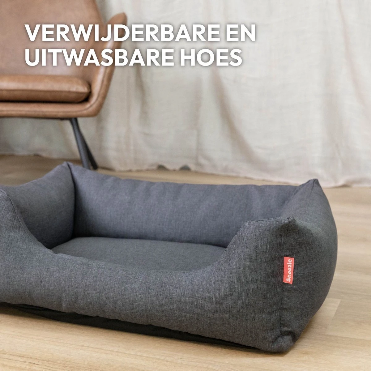 Snoozle Hondenmand - Zacht En Luxe Hondenkussen - Hondenbed - Wasbaar - Hondenmanden - 80 X 60cm - Afbeelding 3