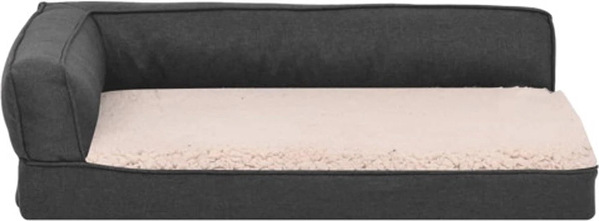 VidaXL Hondenbed Ergonomisch Linnen-look 60x42 Cm Fleece Donkergrijs - Afbeelding 7