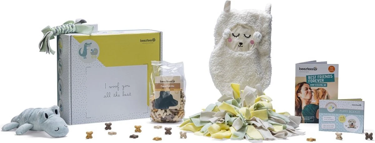 Merkloos Beeztees Puppy Cadeaupakket - Puppy Pakket - Leuke Box Met Puppy Speelgoed En Snacks - Afbeelding 2