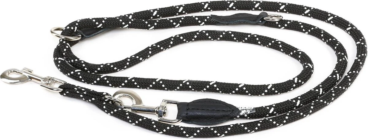 Julius K9 - Verstelbare Reflecterende Hondenriem - Lengte Verstelbaar Van 130-220cm - Ronde Vorm 1.2cm Dik