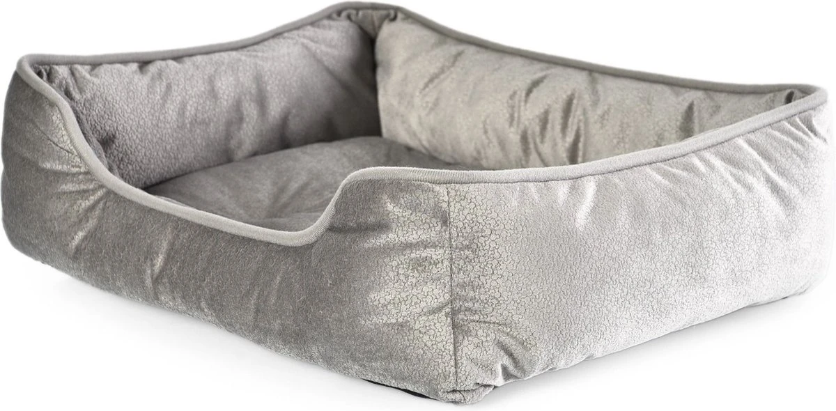 Topmast Hondenbed - Dierenmand - Dierenkussen - Molly - Zilver - 56 X 46 X 16 Cm - 1 + 1 GRATIS