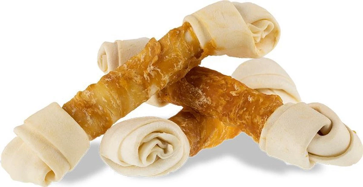 Petstyleliving Geknoopt Bot Met Kip 20-21cm - 6 Stuks - Hersluitbaar - Hondensnacks - Afbeelding 2