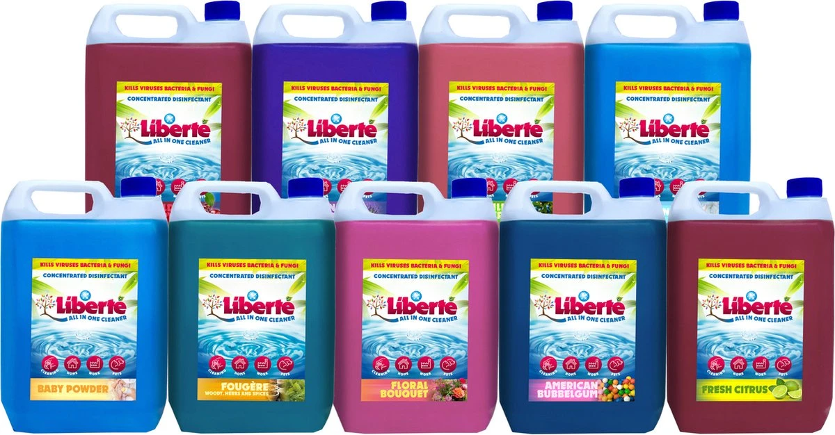 Geurverwijderaar - Liberté All In One Cleaner - Desinfectie - Dieren - Huis - Auto - Kantoor - Schoonmaakmiddel - 5L - Vanilla & Wild Berry - Afbeelding 2