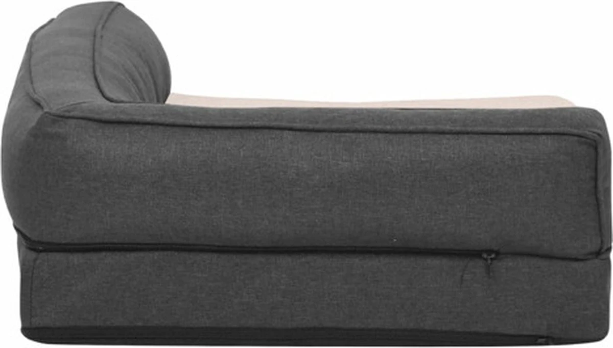VidaXL Hondenbed Ergonomisch Linnen-look 60x42 Cm Fleece Donkergrijs - Afbeelding 2