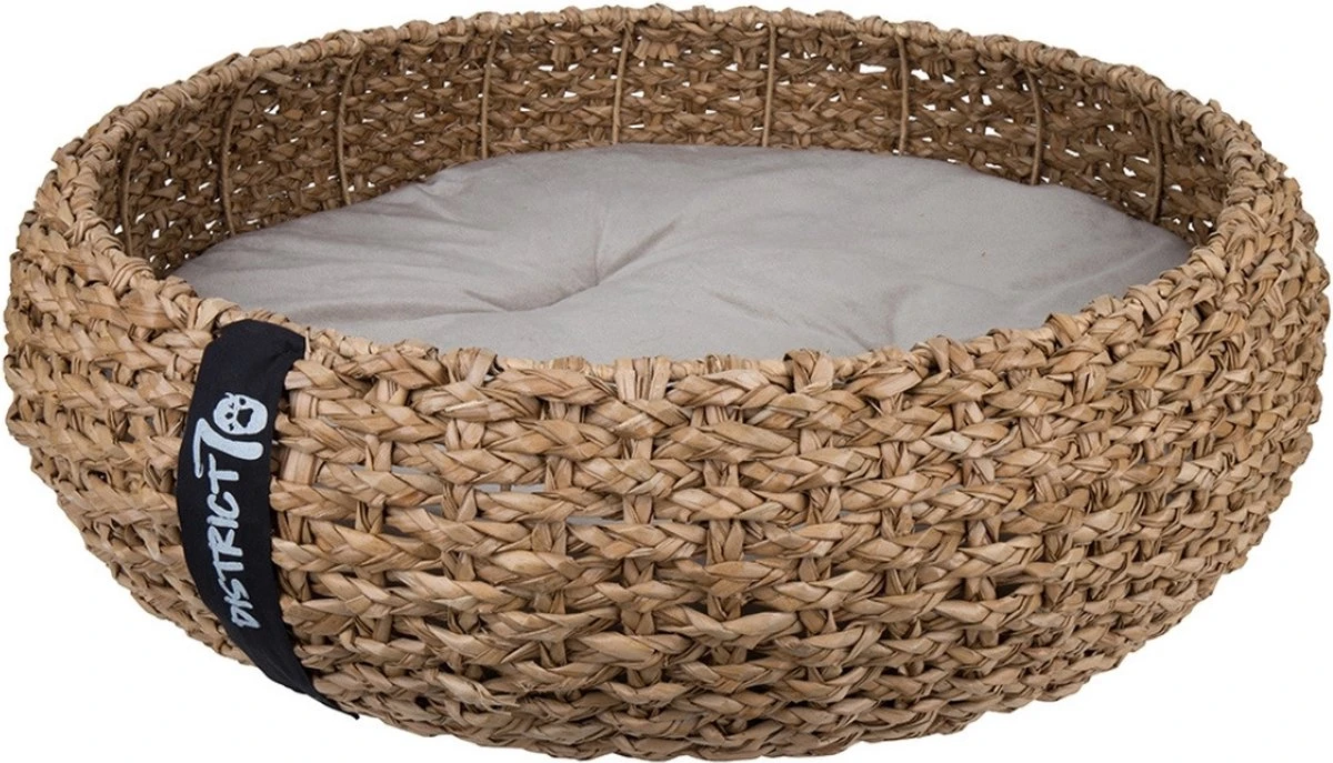 District 70 COCOON - Luxe Hondenmand Van Duurzaam Hoogwaardig Riet Met Zacht Kussen - Maten S/M/L - Large