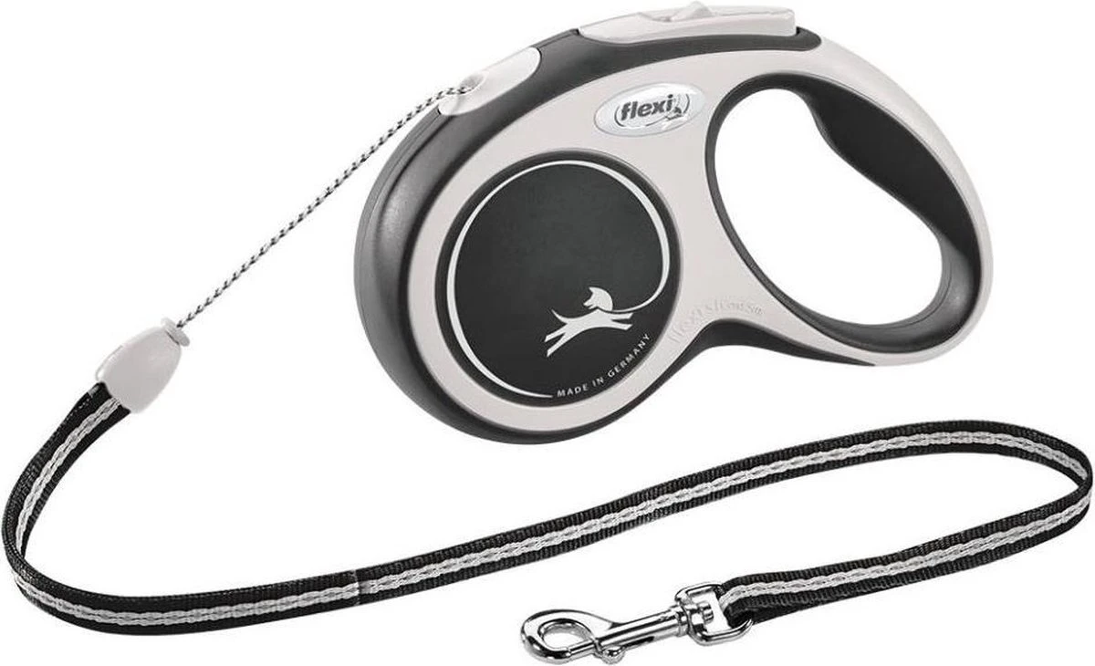 Flexi Rollijn New Comfort Tape M 5 M - Hondenriem - Zwart&Lichtgrijs - Afbeelding 4